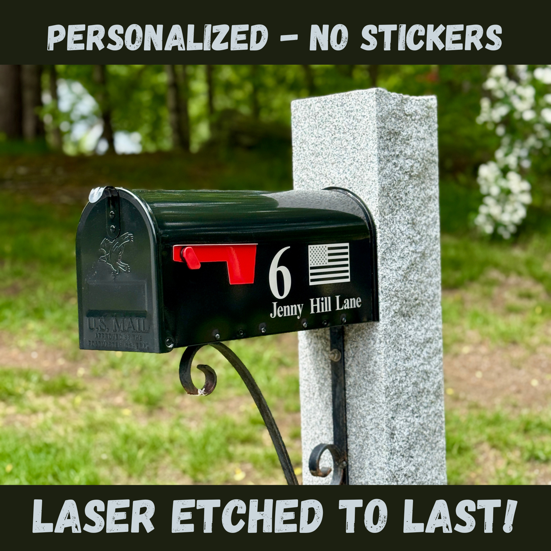 Personalized Mailbox - Your Client's New Address Laser Engraved